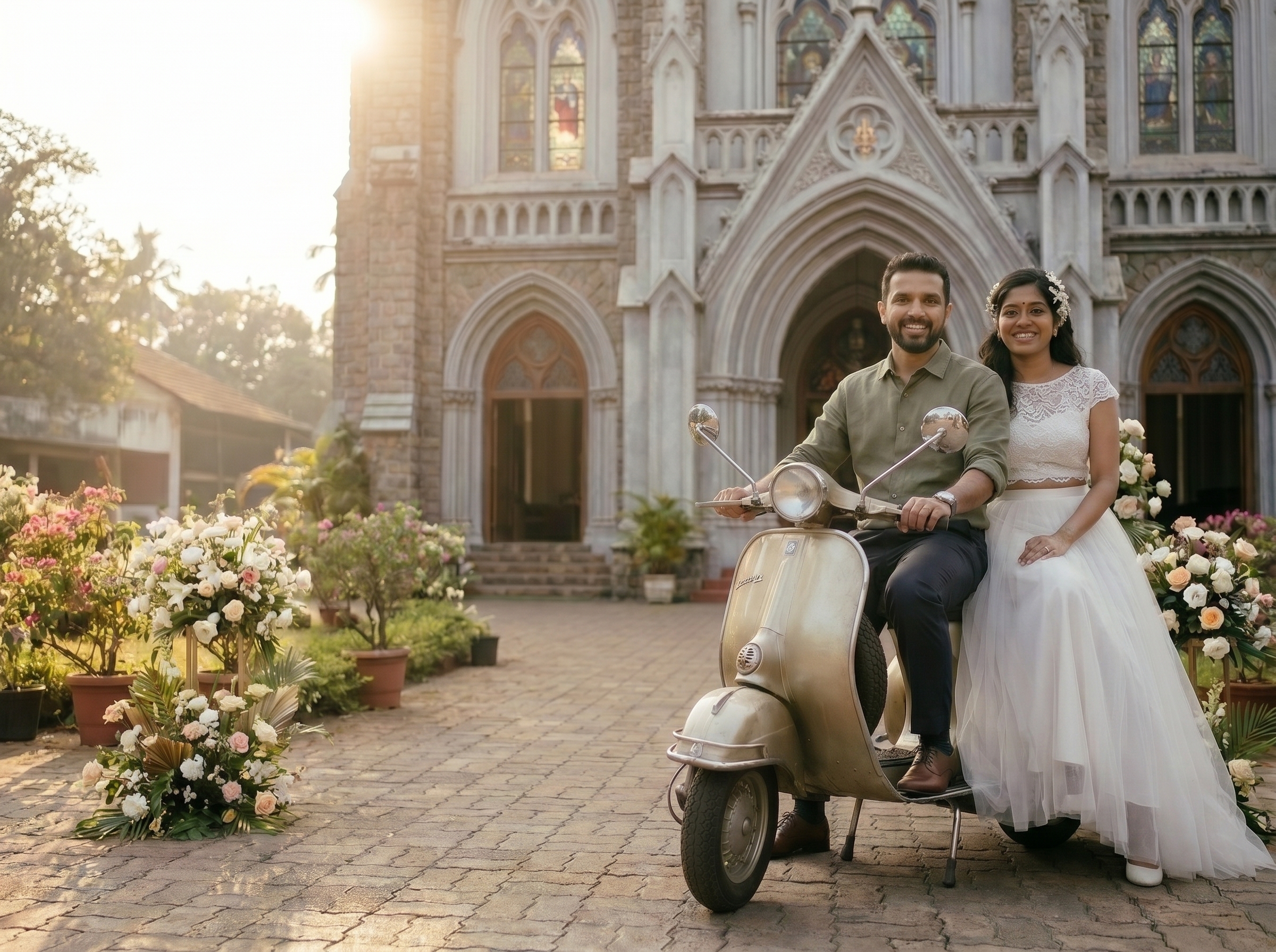 Christian Wedding on a Scooty
